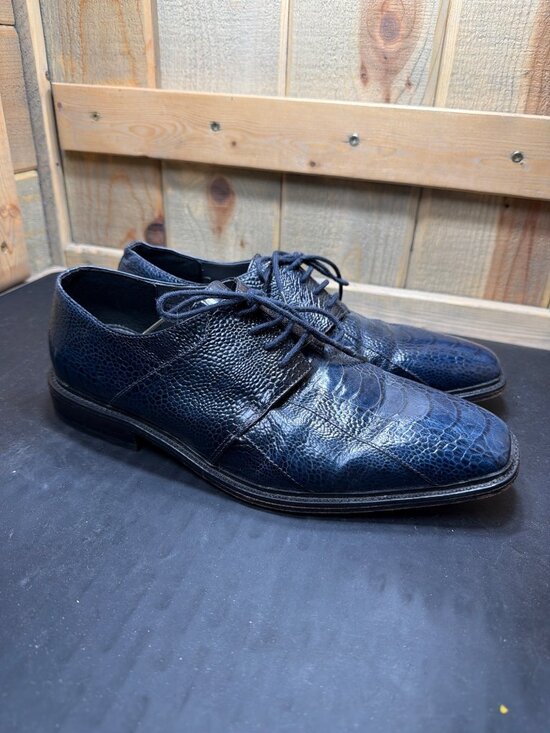 Giorgio Brutini Private Collection Mens 8.5 M Blue Exotic Print Leather Shoes main image 9